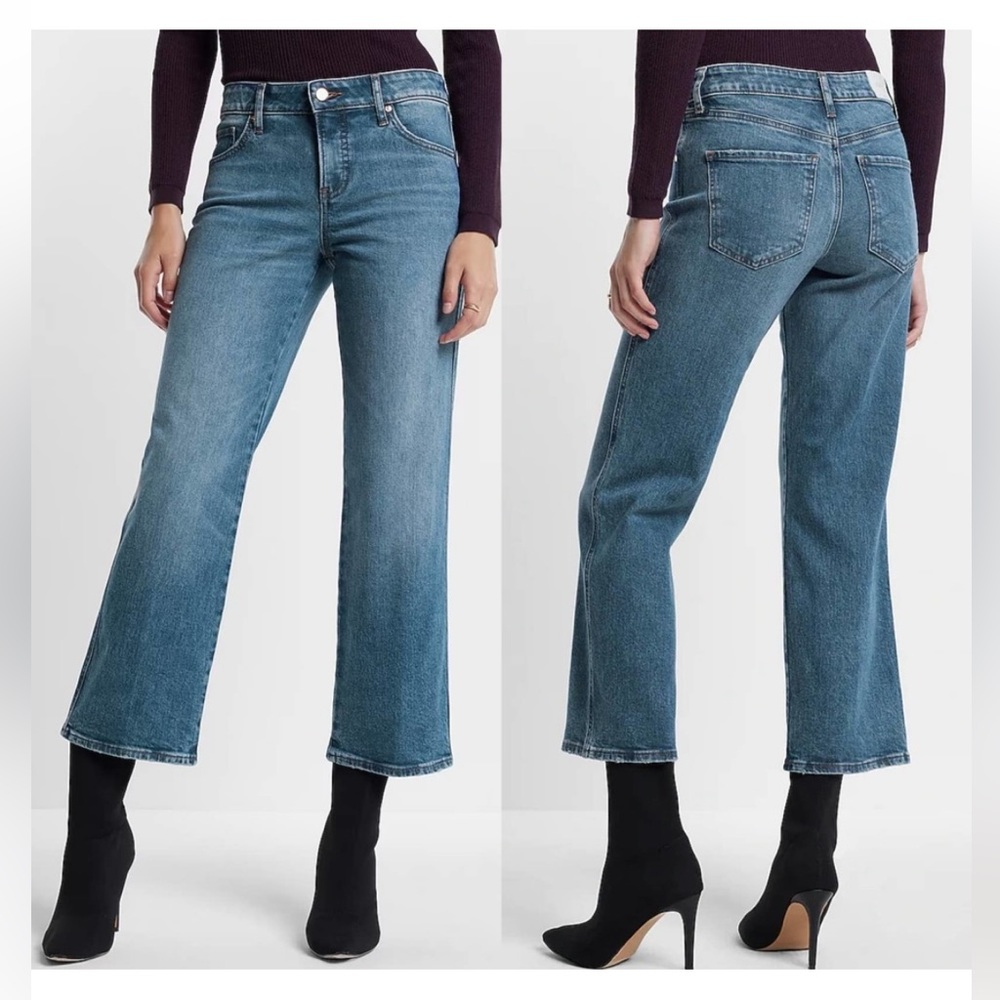 Express ‘90s Ankle Boot Mid Rise Jeans, Size 4